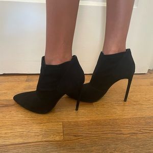 Zara black suede ankle boots